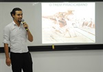 Palestra foi ministrada por Rodrigo Bombach, estudante de negócios internacionais pela UNIMEP e educador social e Eduardo Visentine, técnico em edificações pela EEP.