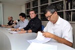 Paulo Serra, Trevisan e Pedro Kawai durante a última reunião da Comissão de Estudos sobre o Semae, nesta terça-feira