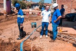 Gustavo Pompeo acompanhou, nesta quinta-feira (21), as obras iniciadas nesta semana na rua dos Pinheiros, no Bosques do Lenheiro