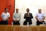 Cassiano Barros, Gustavo Alvim, João Manoel e Josué Lazier na mesa diretiva da solenidade