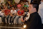 Idealizador do evento, vereador André Bandeira (PSDB), explicando o trabalho do Fórum Municipal Permanente da Pessoa com Deficiência