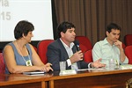 Pedro Marcelo (Iracemápolis) preside a reunião ao lado de Madga Regina (Araras) e Robson Claudino (Conchal)