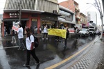 Manifestantes saíram do Colégio Piracicabano e marcharam até a Câmara