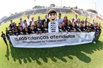 Estádio Barão da Serra Negra recebeu, nesta terça-feira, autoridades para comemorar a marca de 10 mil crianças atendidas no projeto Clinica Hyundai de Futebol Infantil