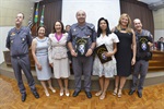 Homenagem aos cabos Valdimar Araújo, Sandra Pinheiro e Wanderley Souza.
