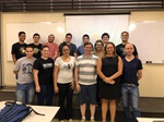 Reunião na Unimep, com os alunos desenvolvedores do software para gestão de centros comunitários, junto com o professor responsável, Luis Claudiano