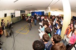 Oficina para os alunos prosseguiu durante a tarde