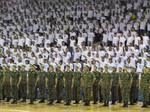 Durante a cerimônia, 3.200 jovens foram convocados para prestar o serviço militar obrigatório