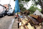 Todas as casas da vielinha da avenida Euclides Figueiredo foram prejudicadas