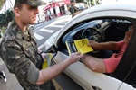 Durante ação, foram distribuídos panfletos nos semáforos