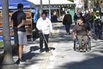 Alunas estavam acompanhadas de seu professor de orientação e mobilidade, Eduardo Azzini.