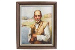 Acervo Museu Histórico e Pedagógico Prudente de Moraes: fotografia da obra óleo sobre tela “Capitão povoador Antonio Correa Barbosa”, pintada em 1967 por Archimedes Dutra