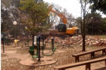 Moradora do bairro registrou momento da demolição