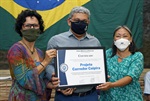 Silvia Morales, Edson José Vidal da Silva (Corredor Caipira) e Naomi Torigoi