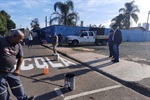 Vereador Thiago Ribeiro (PSC) acompanhou pintura de sinalização de solo em frente à escola no bairro Jardim Alvorada