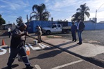 Vereador Thiago Ribeiro (PSC) acompanhou pintura de sinalização de solo em frente à escola no bairro Jardim Alvorada