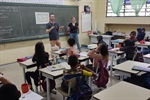 Vereador Gustavo Pompeo foi recebido por alunos e professores da escola municipal "Professora Antônia Benedita Eugênio” , do bairro Márdio Dedini