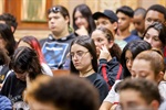 Roda de conversa aconteceu em auditório na Escola Estadual Sud Menucci