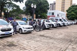 Tropa do 10º BPM/I perfilada para recepcionar as autoridades militares e civis presentes no evento