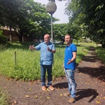 Vereador Gustavo Pompeo (Avante) e secretário de Obras, Paulo Ferreira da Silva, percorreram a praça