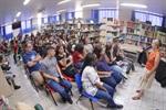 Atividade foi realizada na tarde desta quarta-feira (22) na sala de leitura da E.E. Prof. Helio Nehring