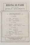Programa do concerto apresentado pela pianista Ofélia do Nascimento