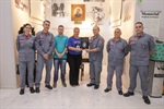 Da esquerda para a direita: soldado Júlia, cabo Lopes, Gustavo Pompeo, Alessandra Bellucci, Tenente Erik, sargento Ferreira e cabo Luciano
