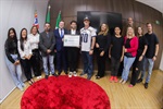 Cerimônia de entrega do Voto de Congratulações ao atleta Edrey da Silva Belo aconteceu na noite desta quinta (25) na Sala de Reuniões da Presidência