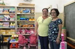 Professora Cimara durante visitas às escolas municipais do Jd. Oriente