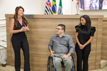 Da esquerda para a direita: Vanessa Petta Desgaspari, André Bandeira e Silvia Kelly Mendes de Araújo