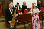 Hino de Santana foi executado por Moisés Jacob Vitti e Alessandra Vitti