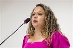 Andreza Goes Soares em discurso na tribuna popular da 17ª Reunião Ordinária, na noite desta quarta-feira (4)