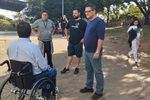Vereador André Bandeira, durante visita à Escola Estadual Catharina Casale Padovani
