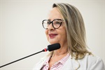 Yara Martins Tremocoldi em discurso na tribuna popular da 32ª Reunião Ordinária da Câmara Municipal de Piracicaba
