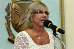 Vereadora Márcia Pacheco quando discursava na tribuna