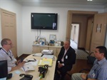 O coordenador do COED Mário Sérgio Sobrinho, o vereador Gilmar Rotta e o assiste Técnico de gabinete Claudemir dos Santos durante a reunião de ontem, em São Paulo