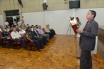 Número de pirofagia integrou palestra no salão nobre