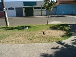 Buraco existente próxima à pista de caminhada