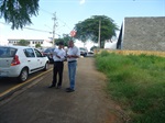 Assessoria de Erler e engenheiro da Semuttran visitaram o local.