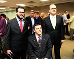 Matheus, o vereador André Bandeira e Angelo Frias Neto