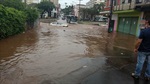 A chuva forte trouxe danos materiais e alagou principais avenidas da área central