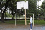 Vereador constatou a ausência das cestas de basquete