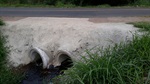 Trabalho de reconstrução de calçada