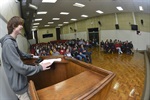 Estudantes participaram da simulação de uma reunião ordinária.