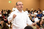 Entre apresentações musicais e palestra, secretário anunciou reformas de escolas