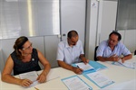 Coronel Adriana, Isac Souza e José Longatto, da CLJR, reuniram-se nesta segunda-feira