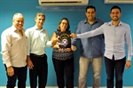 Aldo Luís, Valéria Rodrigues e vereadores de Porto Ferreira (SP).