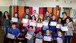 Coronel Adriana participou da entrega do certificado de conclusão do Proerd aos 135 alunos do 5° ano da Escola Estadual Prof° Mirandolina de Almeida Canto do Proerd de 135 alunos. 