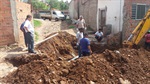 Obras sendo realizadas na comunidade do Cantagalo