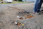 Calçada irregular na esquina da avenida Corcovado com a rua Padre José Gomes Pereira da Silva